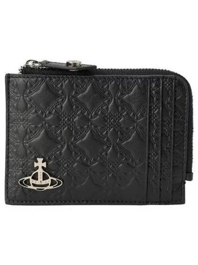 Embossed Cow Leather Card Wallet Black - VIVIENNE WESTWOOD - BALAAN 2