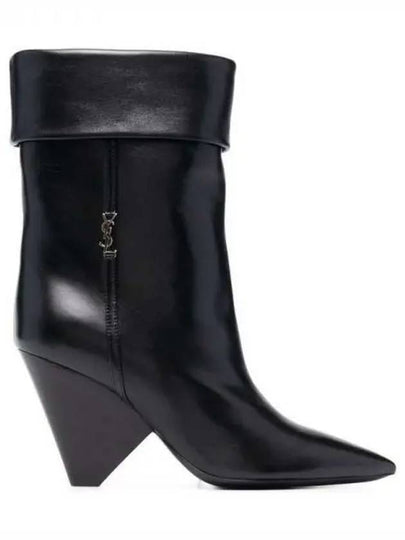 Nikki Ankle Middle Boots Black - SAINT LAURENT - BALAAN 2