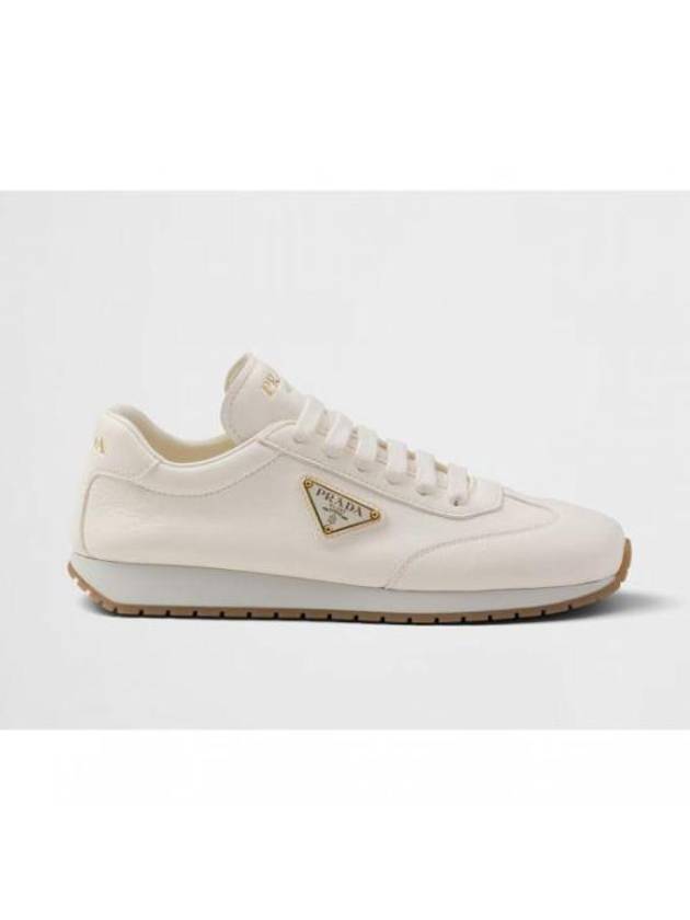 Leather Low Top Sneakers Ivory - PRADA - BALAAN 2