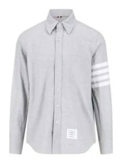 Men's Diagonal Solid Flannel Long Sleeve Shirt Grey - THOM BROWNE - BALAAN 2