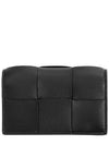 Women's Intrecciato Cassette Card Wallet Black - BOTTEGA VENETA - BALAAN 2