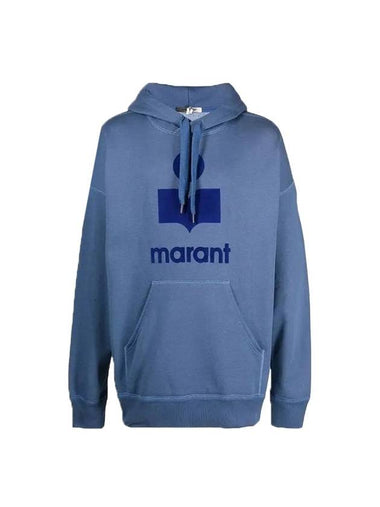 Miley Velor Logo Hoodie Slate Blue - ISABEL MARANT - BALAAN 1