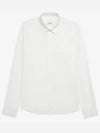 Heart Logo Tonal Cotton Poplin Long Sleeve Shirt White - AMI - BALAAN 2