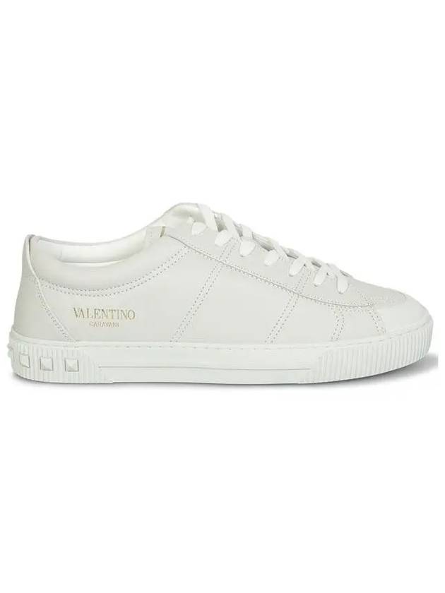 Men's City Planet Leather Low Top Sneakers White - VALENTINO - BALAAN 3