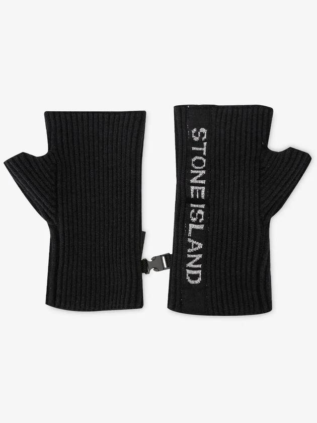 Men's Lettering Logo Gloves Navy - STONE ISLAND - BALAAN 3