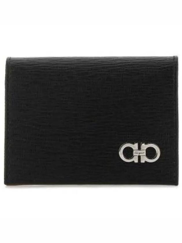 Salvatore Revival Gancini Bicolor Card Wallet Black - SALVATORE FERRAGAMO - BALAAN 2