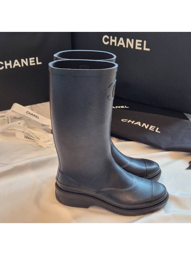 Rain boots dark navy black two tone G45838 - CHANEL - BALAAN 5