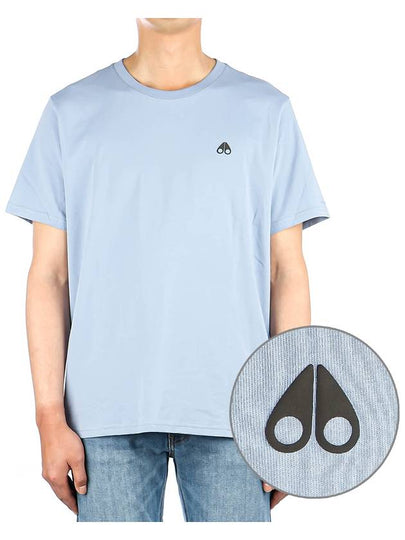 Satellite Logo Crew Neck Short Sleeve T-Shirt Blue - MOOSE KNUCKLES - BALAAN 2