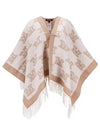 Fringe Logo Wool Cape Beige - MAX MARA - BALAAN 3