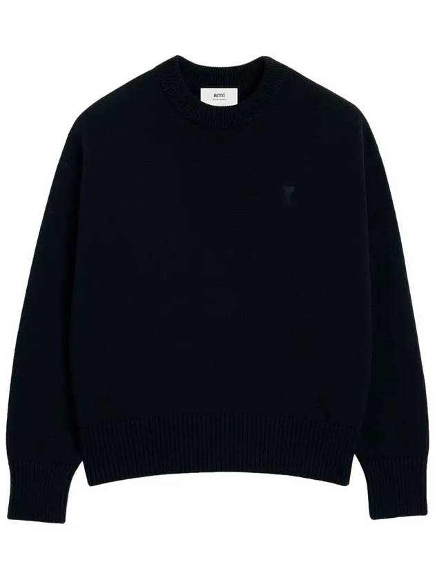 De Coeur Crewneck Knit Top Black - AMI - BALAAN 4