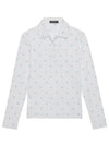 Women's Star Print Long Sleeve Pk Shirt White - G/FORE - BALAAN 2