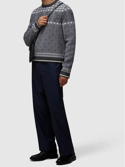 Snowflake Fair Isle Wool Knit Top Grey - THOM BROWNE - BALAAN 2