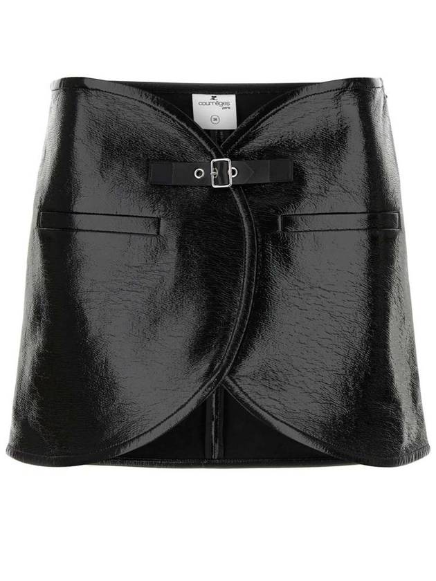 Vinyl mini H line skirt black - COURREGES - BALAAN 2