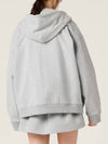 Cotton Fleece Hooded Jacket Green - MIU MIU - BALAAN 3