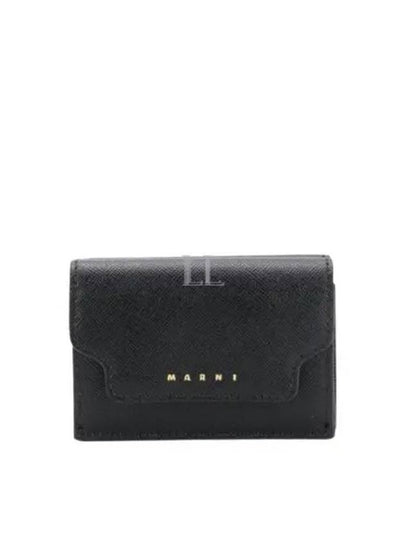 Logo Leather Half Wallet Black - MARNI - BALAAN 2