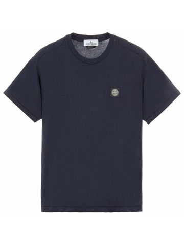 Wappen Patch Round Short Sleeve T-Shirt Navy - STONE ISLAND - BALAAN 1