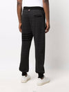 4 Bar Cotton Gun Club Check Jacquard Track Pants Black - THOM BROWNE - BALAAN.