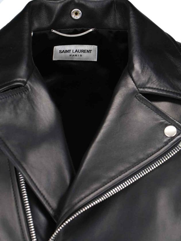 Classic Motorcycle Jacket in Lambskin Black - SAINT LAURENT - BALAAN 5