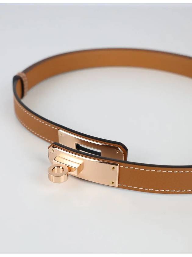 Women's Kelly 18 Leather Belt Brown - HERMES - BALAAN 4