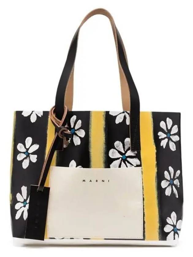 Daisy Rain Print Tote Bag Black - MARNI - BALAAN 2