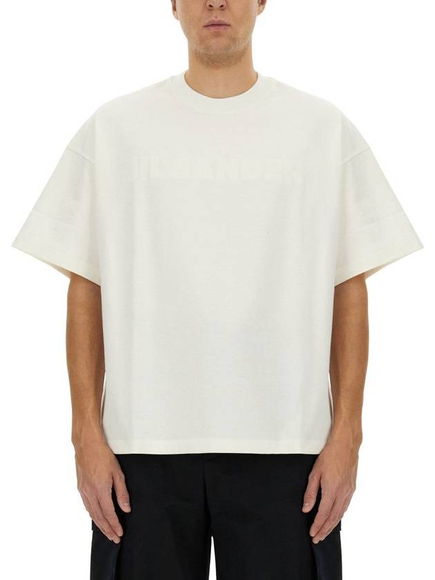 Logo Print Short Sleeve T-Shirt White - JIL SANDER - BALAAN 2