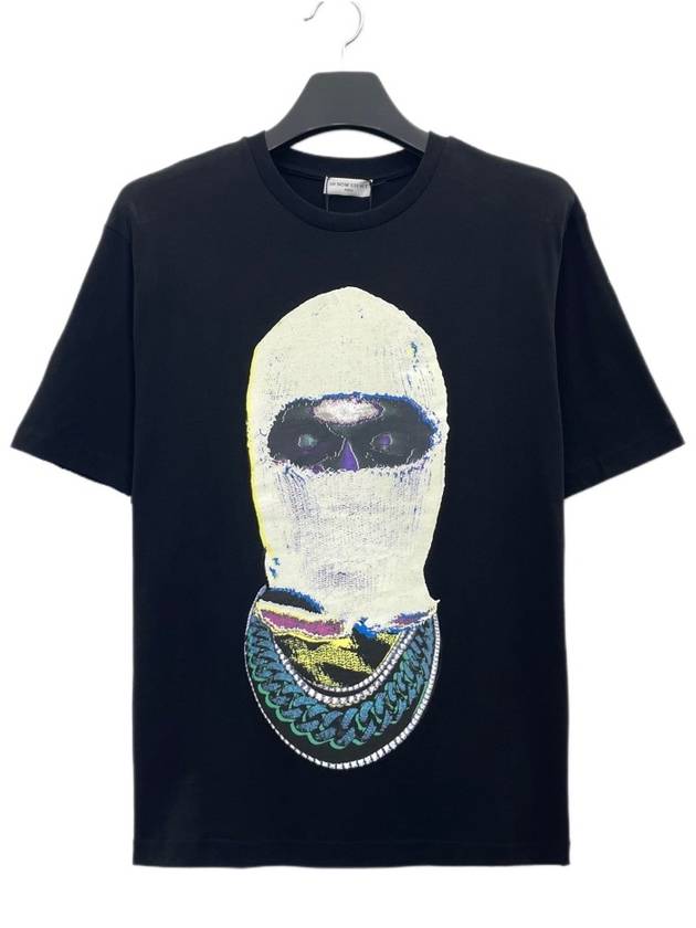 Men's Milk Mask Printing Short Sleeve T-Shirt Black - IH NOM UH NIT - BALAAN 2