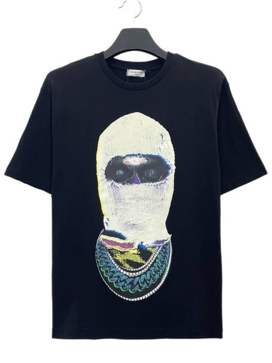Men's Milk Mask Printing Short Sleeve T-Shirt Black - IH NOM UH NIT - BALAAN 2