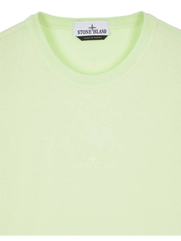 Micro Embroidered Logo Cotton Jersey Short Sleeve T-Shirt Light Green - STONE ISLAND - BALAAN 4