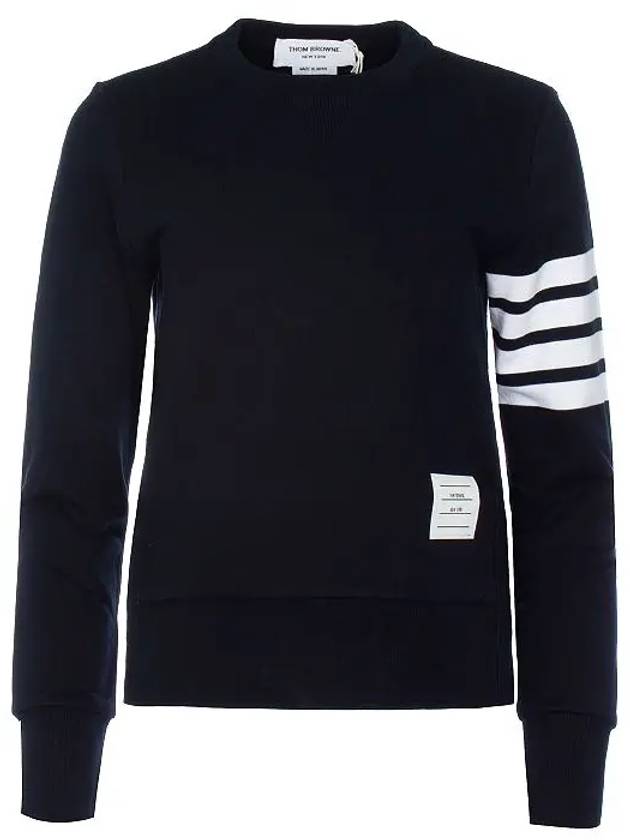 Engineered 4 Bar Stripe Loopback Jersey Knit Crewneck Sweatshirt Navy - THOM BROWNE - BALAAN 7