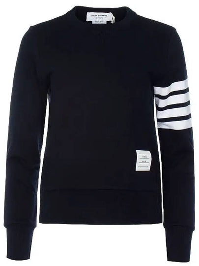 Engineered 4 Bar Stripe Loopback Jersey Knit Crewneck Sweatshirt Navy - THOM BROWNE - BALAAN 2