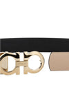 Gancini Reversible Leather Belt Black Macadamia - SALVATORE FERRAGAMO - BALAAN 6