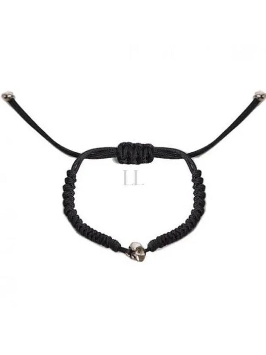 Pave Skull Cotton Bracelet Black - ALEXANDER MCQUEEN - BALAAN 2