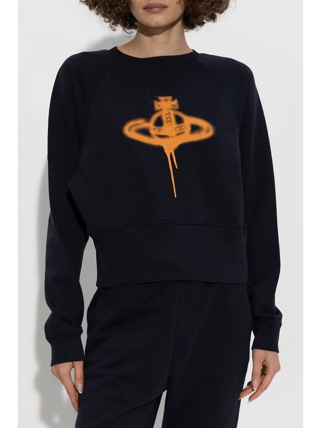 Spray ORB Logo Sweatshirt Navy - VIVIENNE WESTWOOD - BALAAN 2