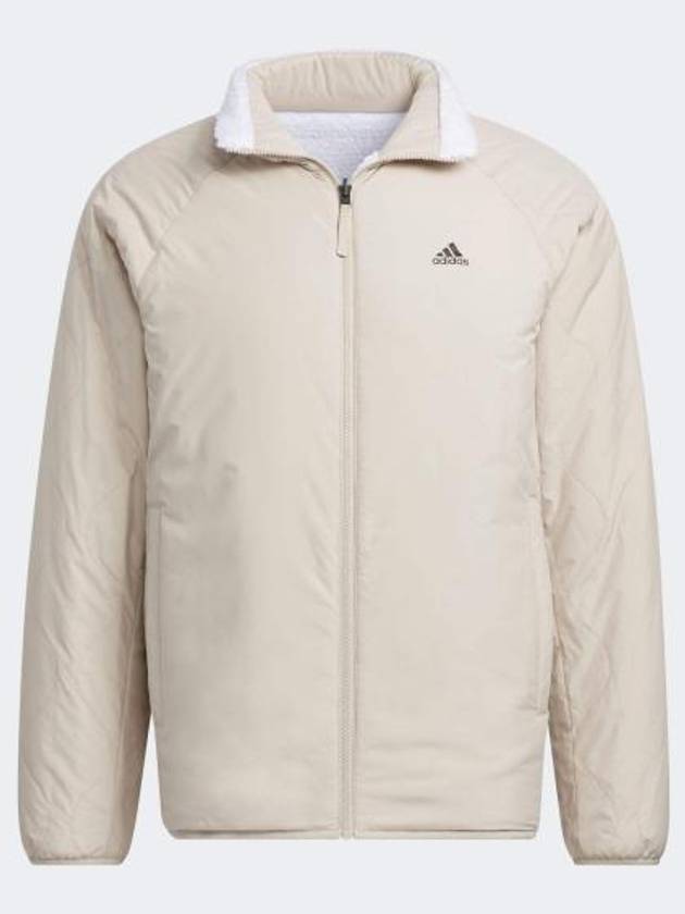 Sherpa Reversible Padded Zip-Up Jacket White Beige - ADIDAS - BALAAN 3