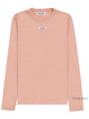 Cotton Long Sleeve T-Shirt Powder Pink - MIU MIU - BALAAN 10