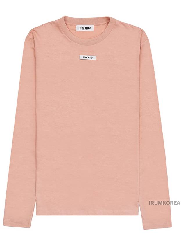 Cotton Long Sleeve T-Shirt Powder Pink - MIU MIU - BALAAN 11