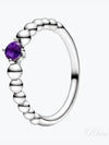 Women's Fabric Purple Beaded Crystal Ring Silver - PANDORA - BALAAN 2