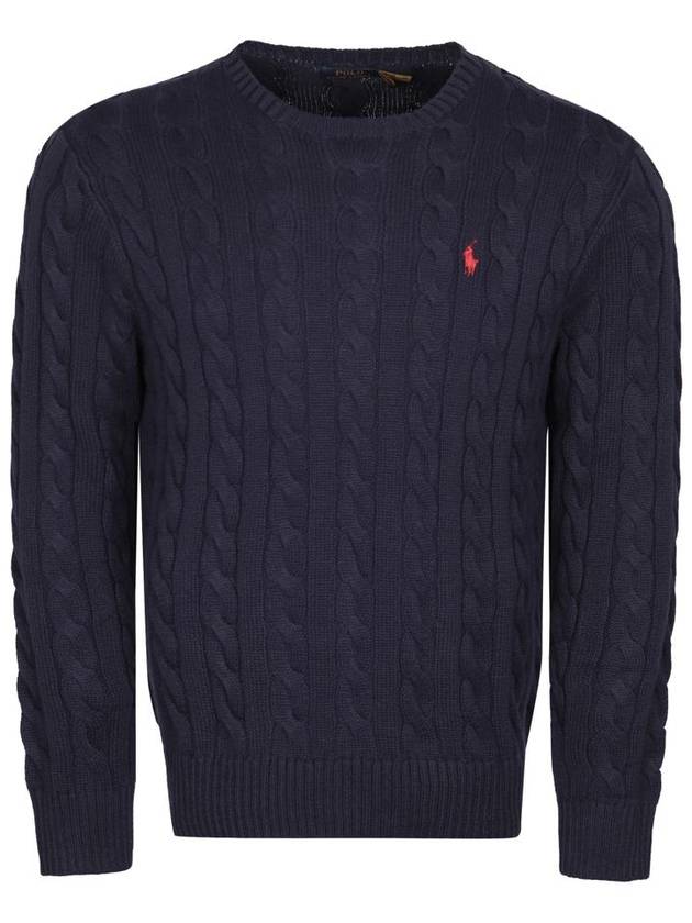 Embroidery Logo Cable Knit Top Navy - POLO RALPH LAUREN - BALAAN 2