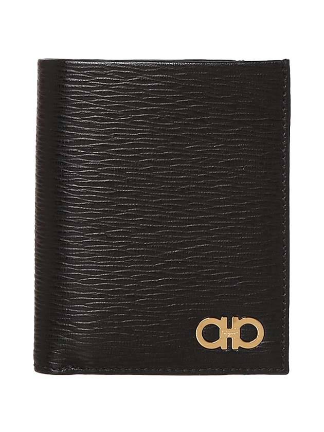 Revival Gancini Compact Half Wallet Black - SALVATORE FERRAGAMO - BALAAN 1