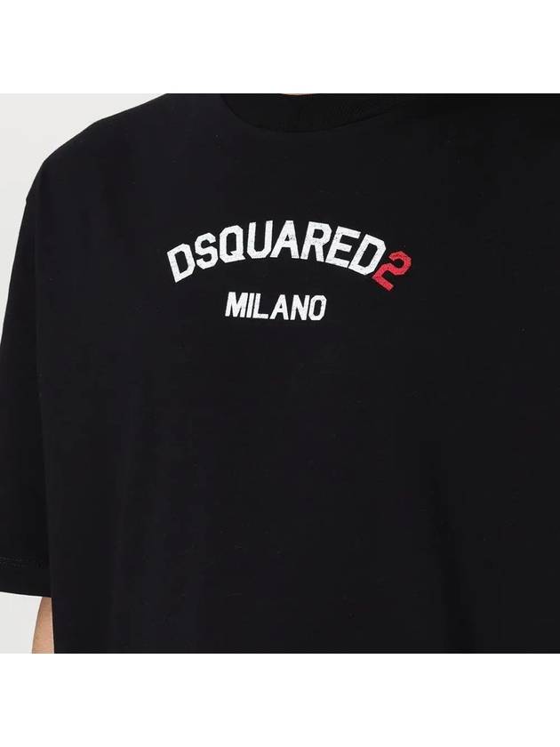 Logo Print Short Sleeve T Shirt Black - DSQUARED2 - BALAAN 4