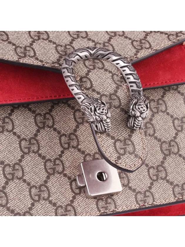 Dionysus GG Supreme Chain Small Canvas Shoulder Bag Beige Red - GUCCI - BALAAN 3