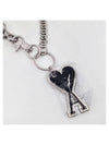 Heart Logo Chain Key Holder Black - AMI - BALAAN 3