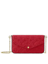 Pochette Felicie Monogram Empreinte Shoulder Bag Scarlet Red - LOUIS VUITTON - BALAAN 3