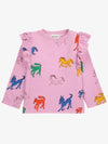 Wonder Horse All over Ruffle Long Sleeve T Shirt B224AC053 Italian Kids - BOBO CHOSES - BALAAN 2