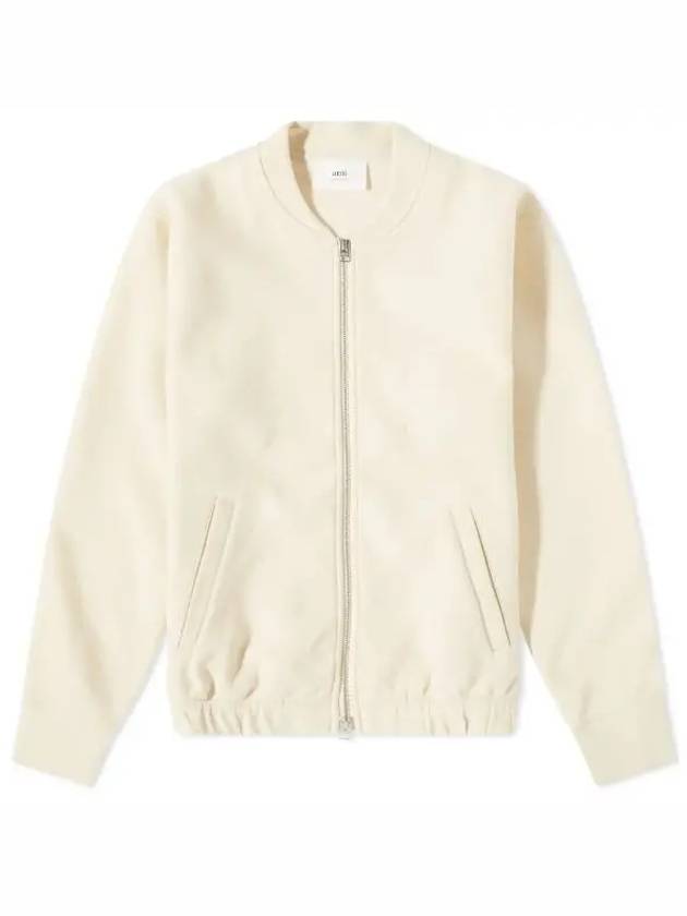 Zip-Up Blouson Jacket Ivory - AMI - BALAAN 2