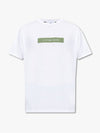 Micro Logo Print Short Sleeve T-shirt White - STONE ISLAND - BALAAN 4