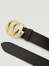 Double G Buckle Leather Belt Black - GUCCI - BALAAN 2