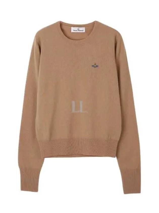 ORB Embroidered Crew Neck Knit Top Beige - VIVIENNE WESTWOOD - BALAAN 2