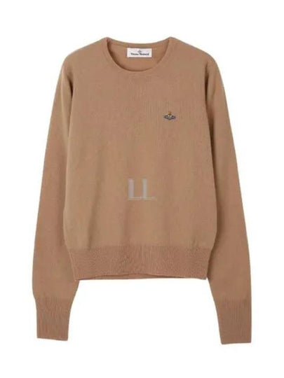 ORB Embroidered Crew Neck Knit Top Beige - VIVIENNE WESTWOOD - BALAAN 2