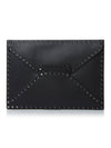 Rockstud Untitled Leather Clutch Bag Noir - VALENTINO - BALAAN 1